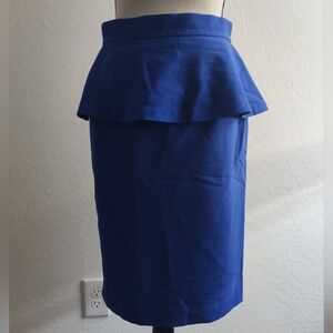 Vince Camuto Royal Blue Peplum Pencil Midi Skirt Business Casual Work_4